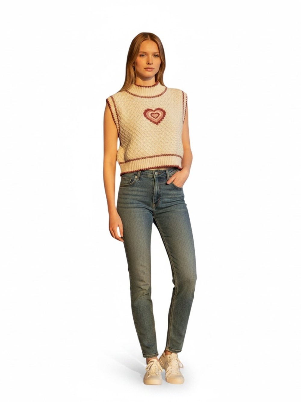 Cider cropped sweater vest. Size L - Picture 2 of 5